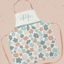 Boho Floral Print Monogram Familienname