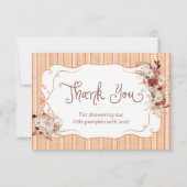 Boho Floral Pumpkin Baby Dusche Danke Karte (Vorderseite)