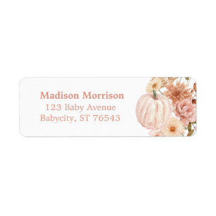 Boho Floral Pumpkin Baby Dusche Rücksendeadresse