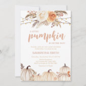 Boho Floral Pumpkin Baby Shower Einladung (Vorderseite)