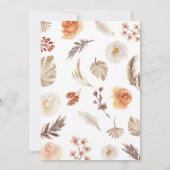 Boho Floral Pumpkin Baby Shower Einladung (Rückseite)