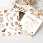 Boho Floral Pumpkin Baby Shower Einladung