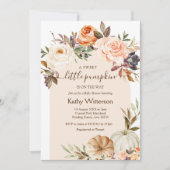 Boho Floral Pumpkin Baby Shower Einladung (Vorderseite)