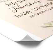 Boho Floral Pumpkin Baby Shower Girl Begrüßungszei Poster (Ecke)