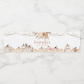 Boho Floral Pumpkin Baby Shower Wasserflaschenetikett (Einzelnes Label)