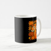 Boho Floral Pumpkin Cross Fall Jesus Christian Fai Kaffeetasse (VorderseiteRechts)
