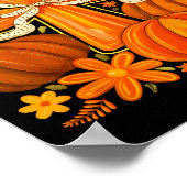 Boho Floral Pumpkin Cross Fall Jesus Christian Fai Poster (Ecke)