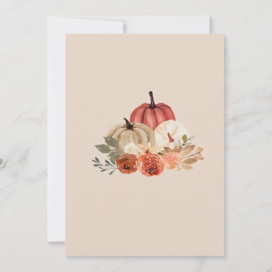 Boho Floral Pumpkin Erntedank Dinner Einladung (Rückseite)