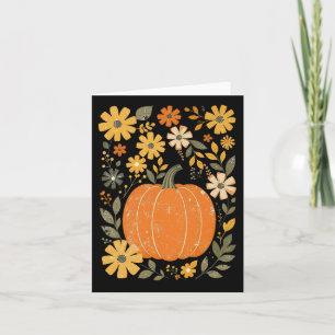 Boho Floral Pumpkin Erntedank Herbstfall Vibes Karte