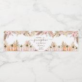 Boho Floral Pumpkin Fall Baby Shower Wasserflaschenetikett (Einzelnes Label)
