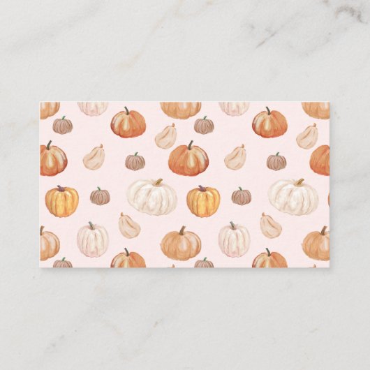 Boho Floral Pumpkin Fall Babydusche Windelwindeln Begleitkarte (Rückseite)