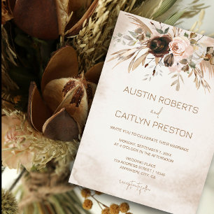 Boho Floral Pumpkin Fall in Liebe Hochzeit Einladung