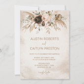 Boho Floral Pumpkin Fall in Liebe Hochzeit Einladung (Vorderseite)