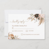 Boho Floral Pumpkin Fall in Liebe RSVP Karte (Vorderseite)