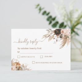 Boho Floral Pumpkin Fall in Liebe RSVP Karte