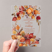 Boho Floral Pumpkin Scrip Wedding Acryleinladungen (Insitu (Handheld))