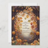Boho Floral Pumpkin Scrip Wedding Einladung (Vorderseite)