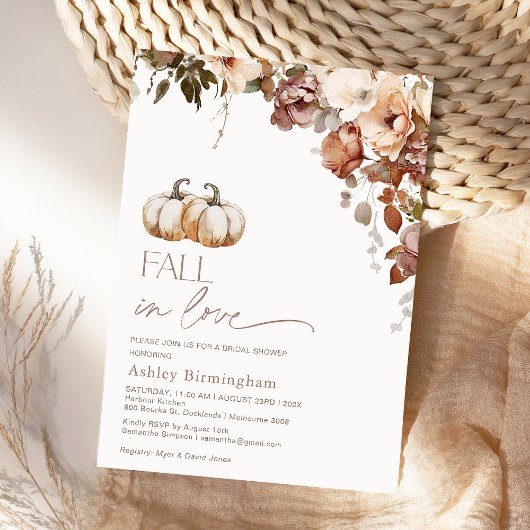Boho Floral Pumpkins fallen in Liebe Brautparty Einladung