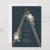 Boho Floral Pyramid Wedding Einladung (Vorderseite)