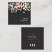 Boho Floral Quadratische Visitenkarte (Vorne/Hinten)