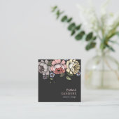 Boho Floral Quadratische Visitenkarte (Stehend Vorderseite)