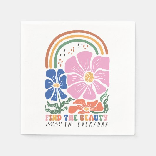 Boho Floral Quotes  Serviette (Vorderseite)