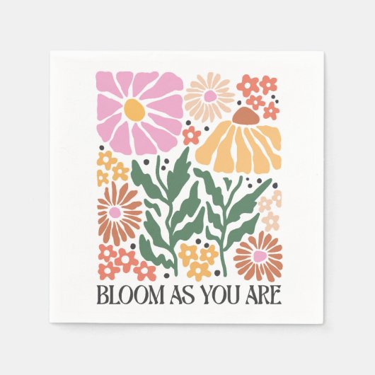 Boho Floral Quotes Serviette (Vorderseite)