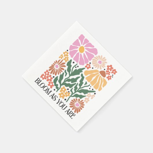 Boho Floral Quotes Serviette (Ecke)