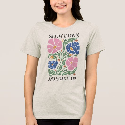 Boho Floral Quotes Tri-Blend Shirt (Vorderseite)