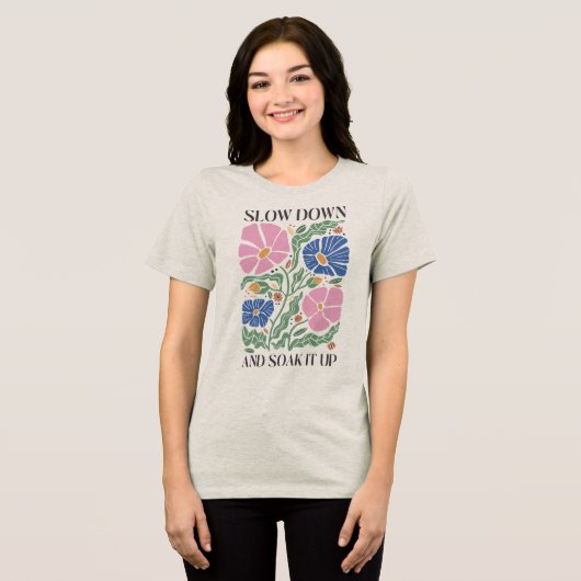 Boho Floral Quotes Tri-Blend Shirt (Vorderseite voll)