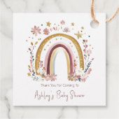 Boho Floral Rainbow Baby Dusche Vielen Dank Geschenkanhänger (Rückseite)