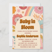 Boho Floral Rainbow Baby in Bloom Baby Shower    Einladung (Vorderseite)