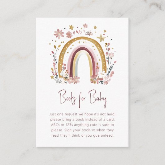 Boho Floral Rainbow Baby Shooks for Baby Begleitkarte (Vorderseite)