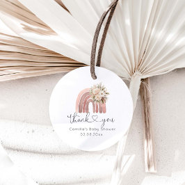 Boho Floral Rainbow Baby Shower Geschenkanhänger