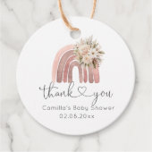 Boho Floral Rainbow Baby Shower Geschenkanhänger (Vorderseite)