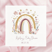 Boho Floral Rainbow Baby Shower Serviette