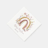 Boho Floral Rainbow Baby Showtail Serviette (Ecke)