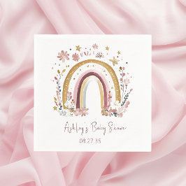 Boho Floral Rainbow Baby Showtail Serviette