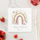 Boho Floral Rainbow Baby Sprinkle Luncheon Serviette (Beispiel)