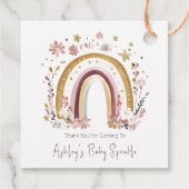 Boho Floral Rainbow Baby Sprinkle Vielen Dank Geschenkanhänger (Rückseite)