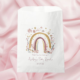 Boho Floral Rainbow Baby Sprinkle Vielen Dank Geschenktütchen