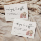 Boho Floral Rainbow Girl Baby Shower Diaper Raffle Begleitkarte