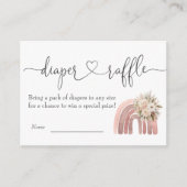 Boho Floral Rainbow Girl Baby Shower Diaper Raffle Begleitkarte (Vorderseite)