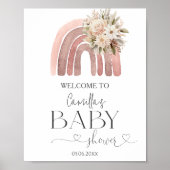 Boho Floral Rainbow Girl Baby Shower Poster (Vorne)