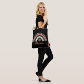 Boho Floral Rainbow mit Personalisiertem Namen Tasche (Am Model)