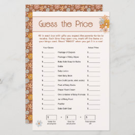 Boho Floral rät das Price Baby Shower Game