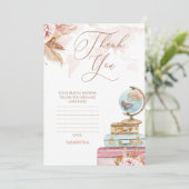 Boho Floral Reisen Brautparty Danke Karte (Stehend Vorderseite)
