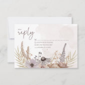 Boho Floral Reply Card RSVP Karte (Vorderseite)