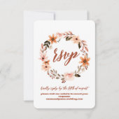 Boho Floral Response UAWG Wedding Site Card RSVP Karte (Vorderseite)