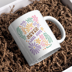 Boho Floral Retro verliert nie Hoffnung Kaffeetasse